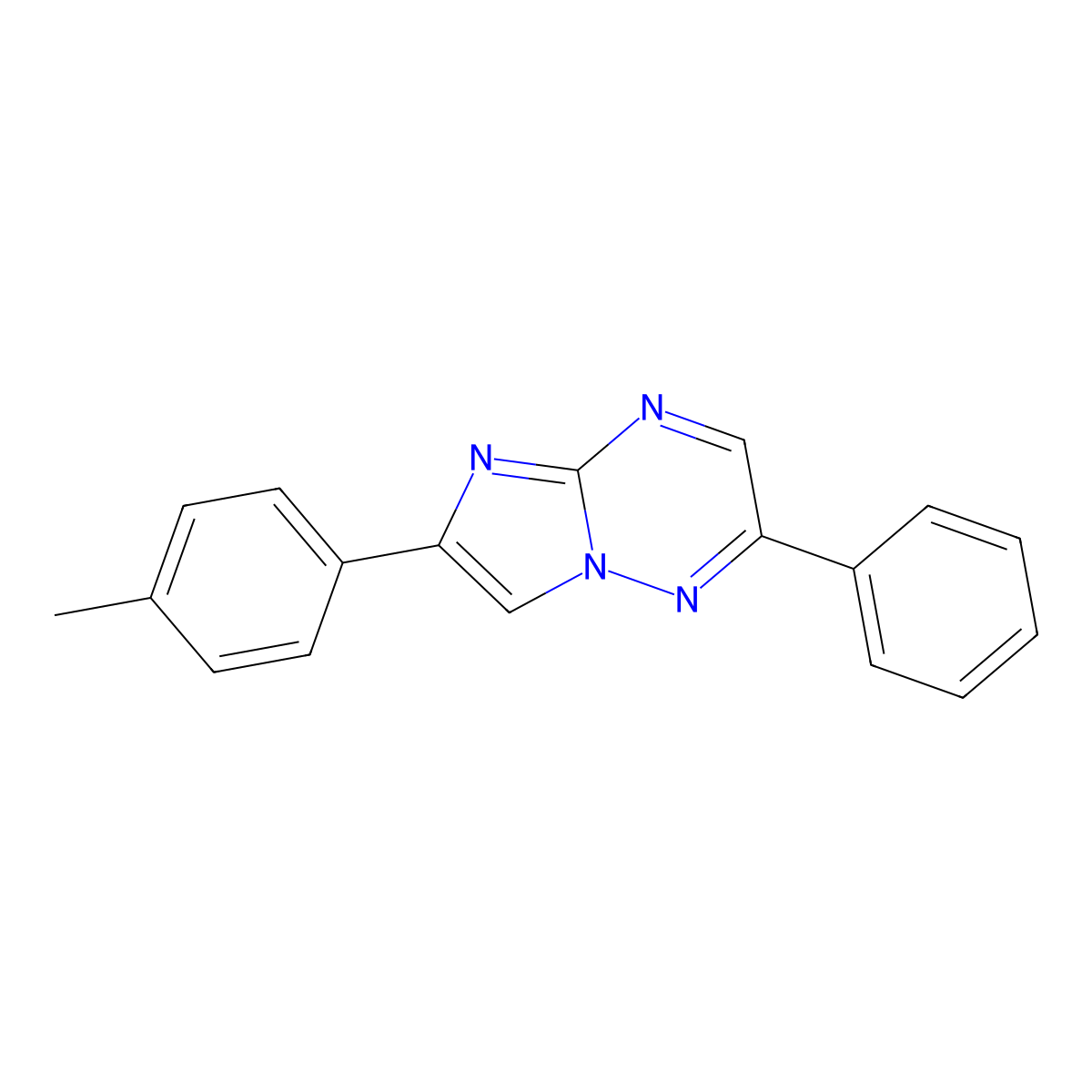 Imidazo[1,2-b][1,2,4]triazine, 6-(4-methylphenyl)-2-phenyl- molecular structure, CAS 83657-48-1