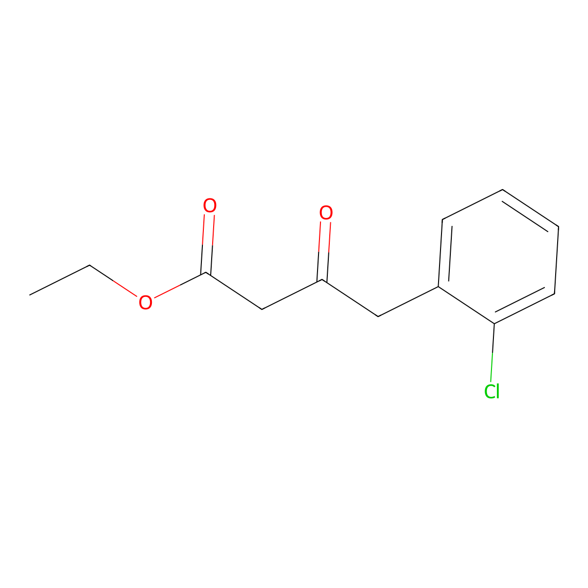 Ethyl 4-(2-chlorophenyl)-3-oxobutanoate molecular structure, CAS 83657-82-3