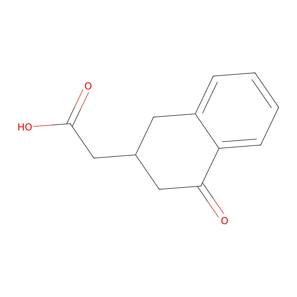 2-(4-Oxo-1,2,3,4-tetrahydronaphthalen-2-yl)acetic acid molecular structure, CAS 83657-98-1