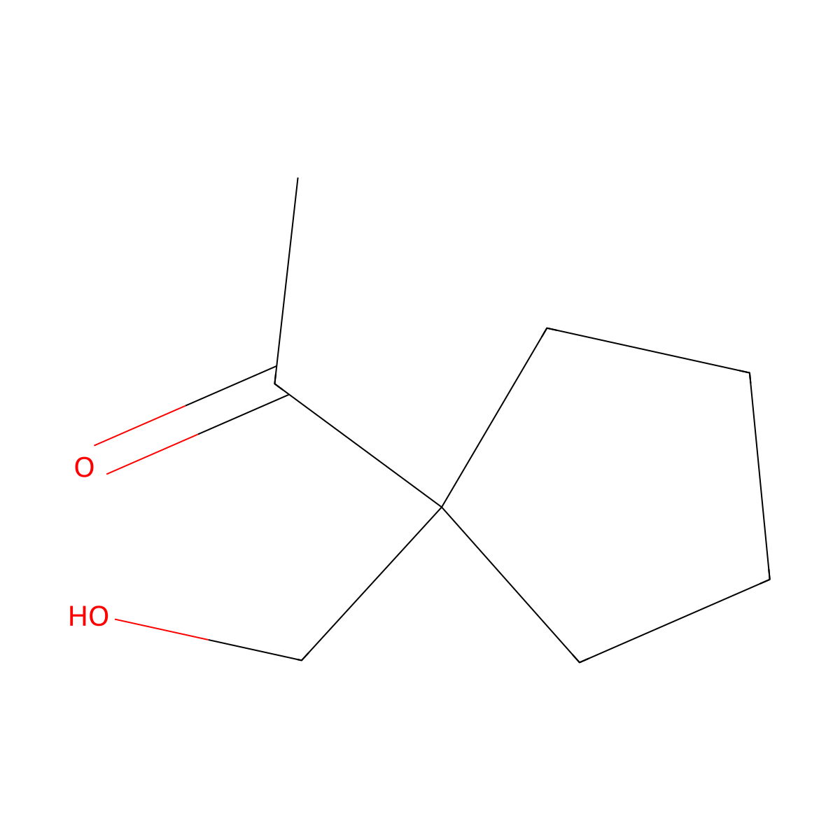 1-[1-(Hydroxymethyl)cyclopentyl]ethan-1-one molecular structure, CAS 836596-82-8