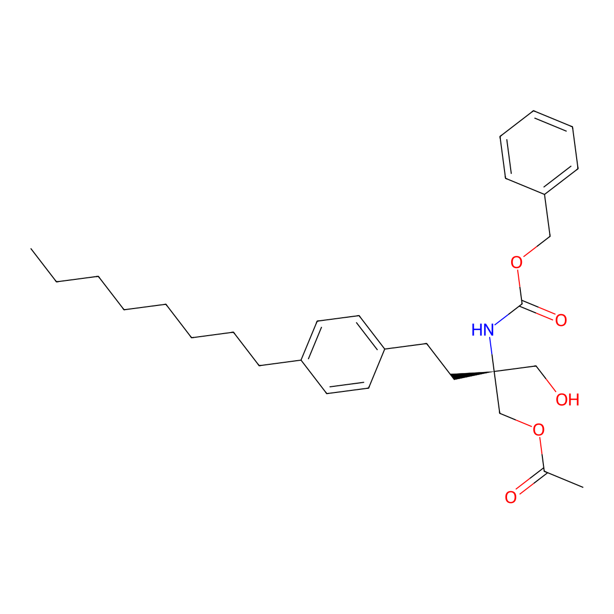 [(1R)-1-[(Acetyloxy)methyl]-1-(hydroxymethyl)-3-(4-octylphenyl)propyl]-carbamic Acid Phenylmethyl Ester molecular structure, CAS 836608-90-3