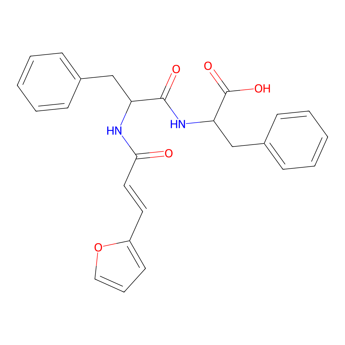 N-(3-[2-Furyl]acryloyl)-Phe-Phe molecular structure, CAS 83661-95-4