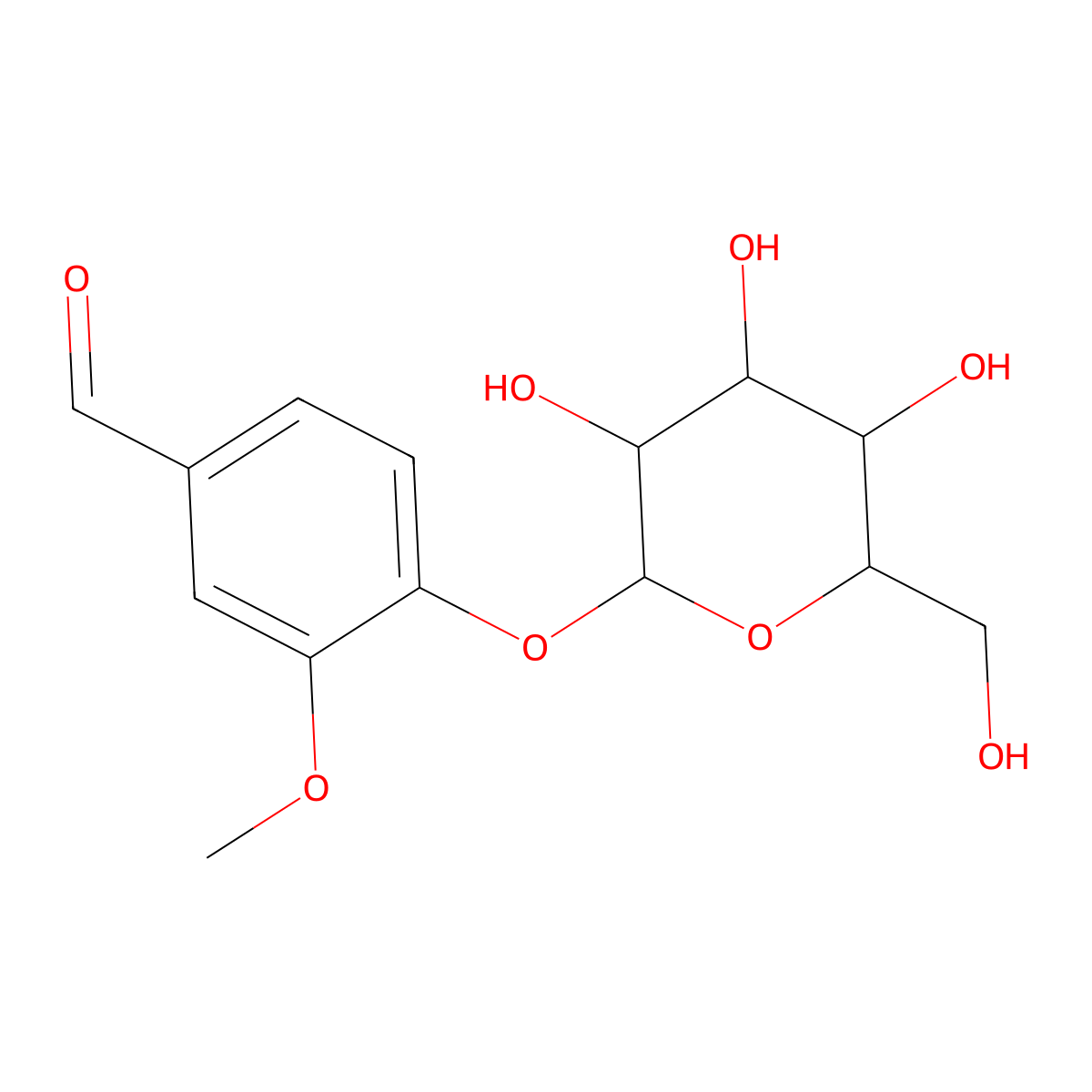 3-Methoxy-4-{[3,4,5-trihydroxy-6-(hydroxymethyl)oxan-2-yl]oxy}benzaldehyde molecular structure, CAS 83662-01-5