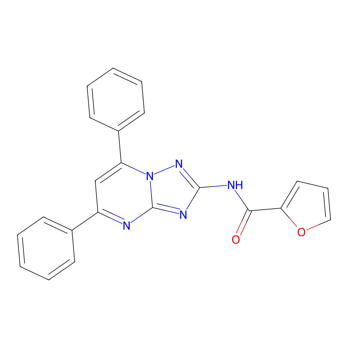 N-(5,7-diphenyl-[1,2,4]triazolo[1,5-a]pyrimidin-2-yl)furan-2-carboxamide molecular structure, CAS 836626-81-4