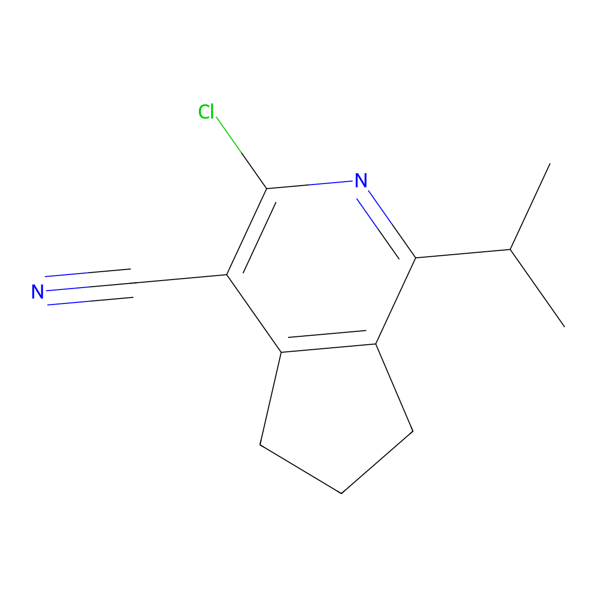 3-chloro-1-propan-2-yl-6,7-dihydro-5H-cyclopenta[c]pyridine-4-carbonitrile molecular structure, CAS 836632-47-4