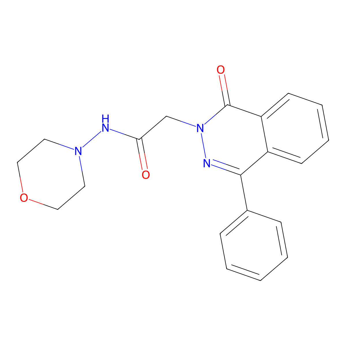 N-morpholin-4-yl-2-(1-oxo-4-phenylphthalazin-2-yl)acetamide molecular structure, CAS 836634-67-4