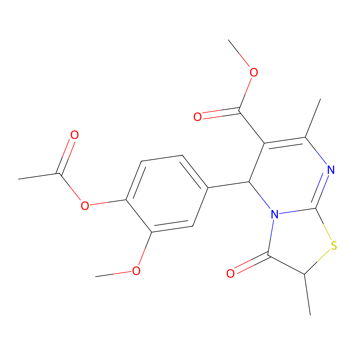 methyl 5-[4-(acetyloxy)-3-methoxyphenyl]-2,7-dimethyl-3-oxo-2,3-dihydro-5H-[1,3]thiazolo[3,2-a]pyrimidine-6-carboxylate molecular structure, CAS 836639-34-0