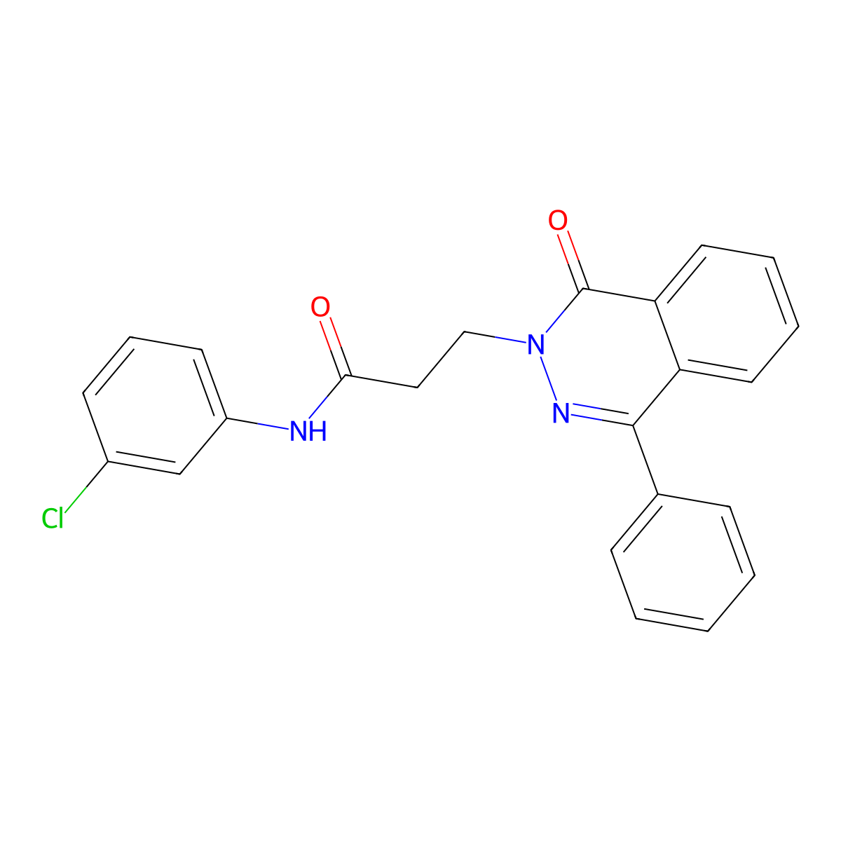 N-(3-chlorophenyl)-3-(1-oxo-4-phenylphthalazin-2(1H)-yl)propanamide molecular structure, CAS 836640-15-4