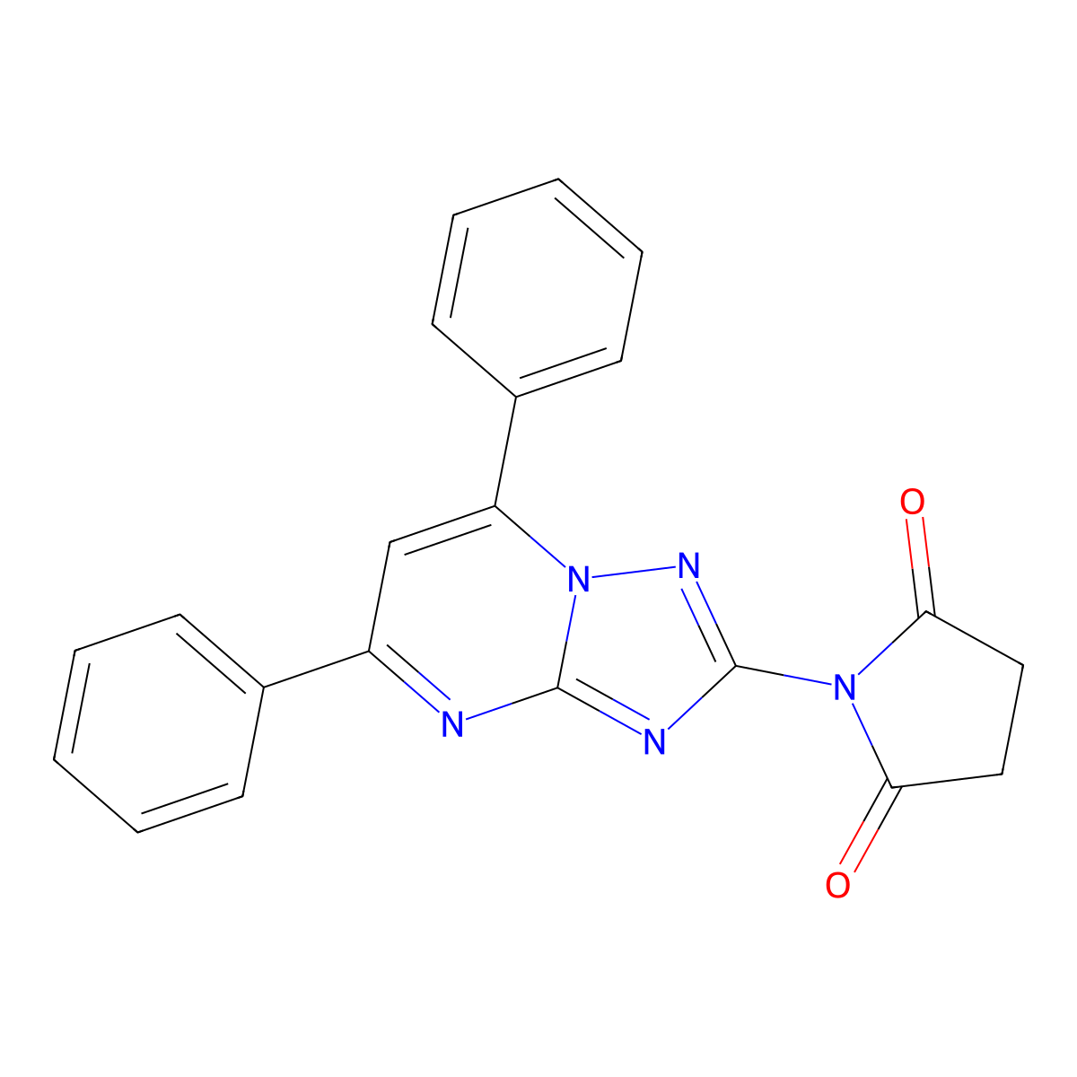 1-(5,7-Diphenyl-[1,2,4]triazolo[1,5-a]pyrimidin-2-yl)pyrrolidine-2,5-dione molecular structure, CAS 836640-55-2