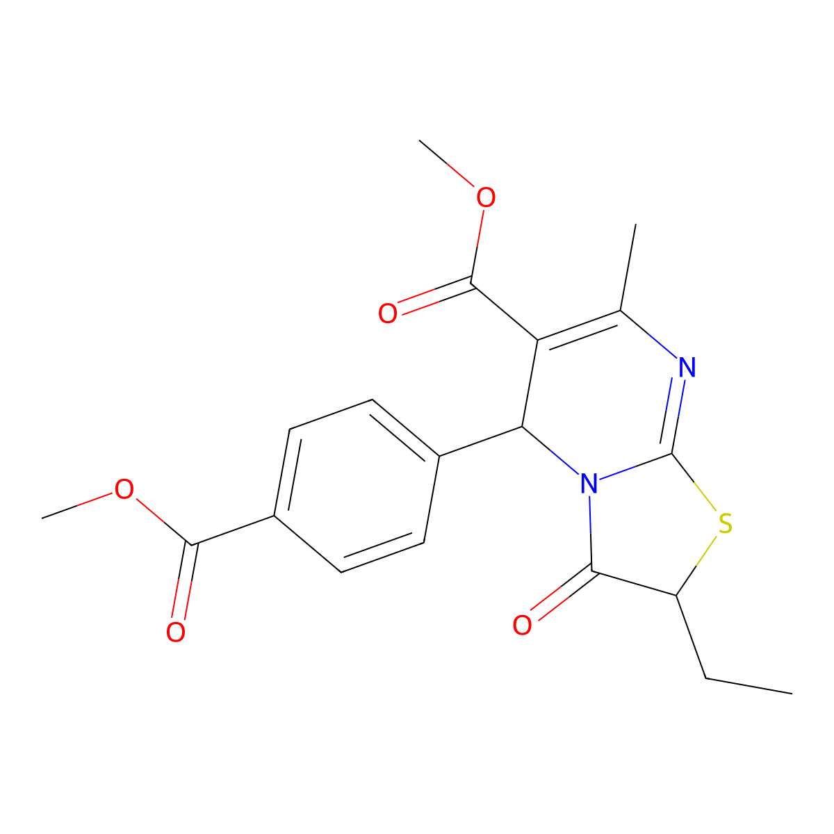 methyl 2-ethyl-5-[4-(methoxycarbonyl)phenyl]-7-methyl-3-oxo-2,3-dihydro-5H-[1,3]thiazolo[3,2-a]pyrimidine-6-carboxylate molecular structure, CAS 836642-46-7