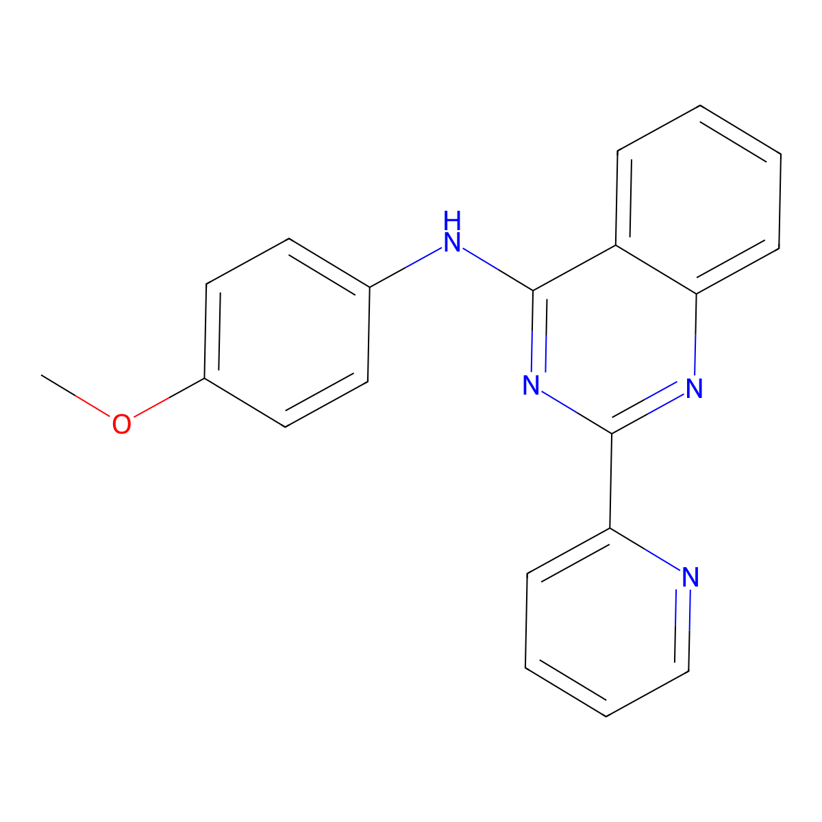 N-(4-methoxyphenyl)-2-(pyridin-2-yl)quinazolin-4-amine molecular structure, CAS 836644-25-8