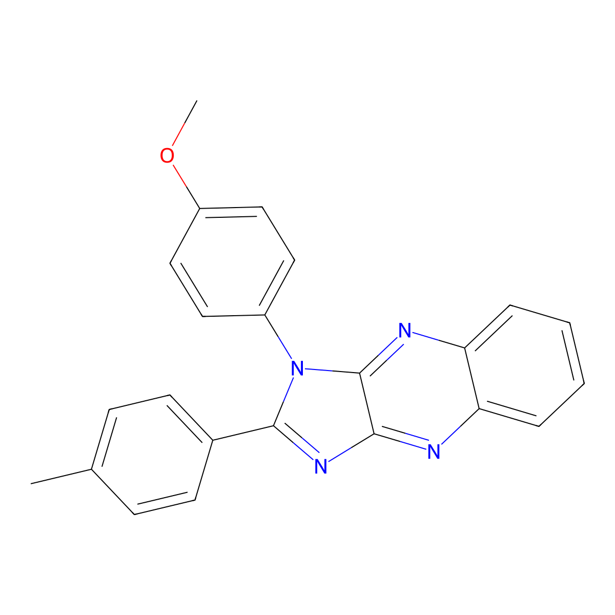 methyl 4-[2-(4-methylphenyl)-1H-imidazo[4,5-b]quinoxalin-1-yl]phenyl ether molecular structure, CAS 836644-43-0