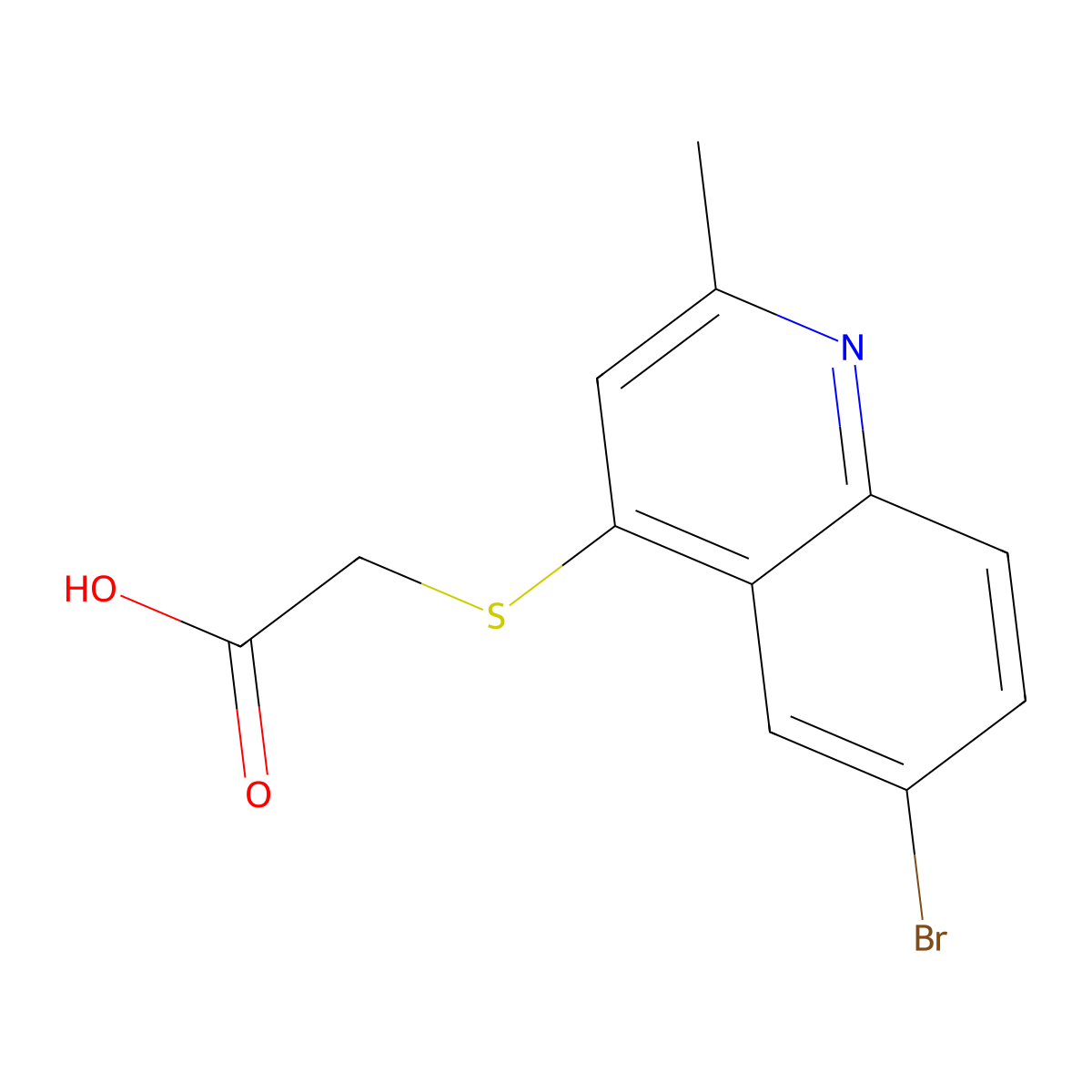 2-((6-Bromo-2-methylquinolin-4-yl)thio)acetic acid molecular structure, CAS 836646-69-6