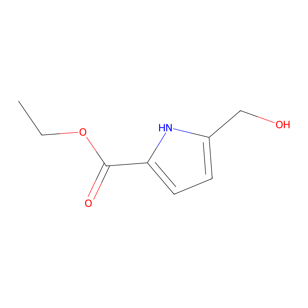 Ethyl 5-(hydroxymethyl)-1H-pyrrole-2-carboxylate molecular structure, CAS 836649-58-2