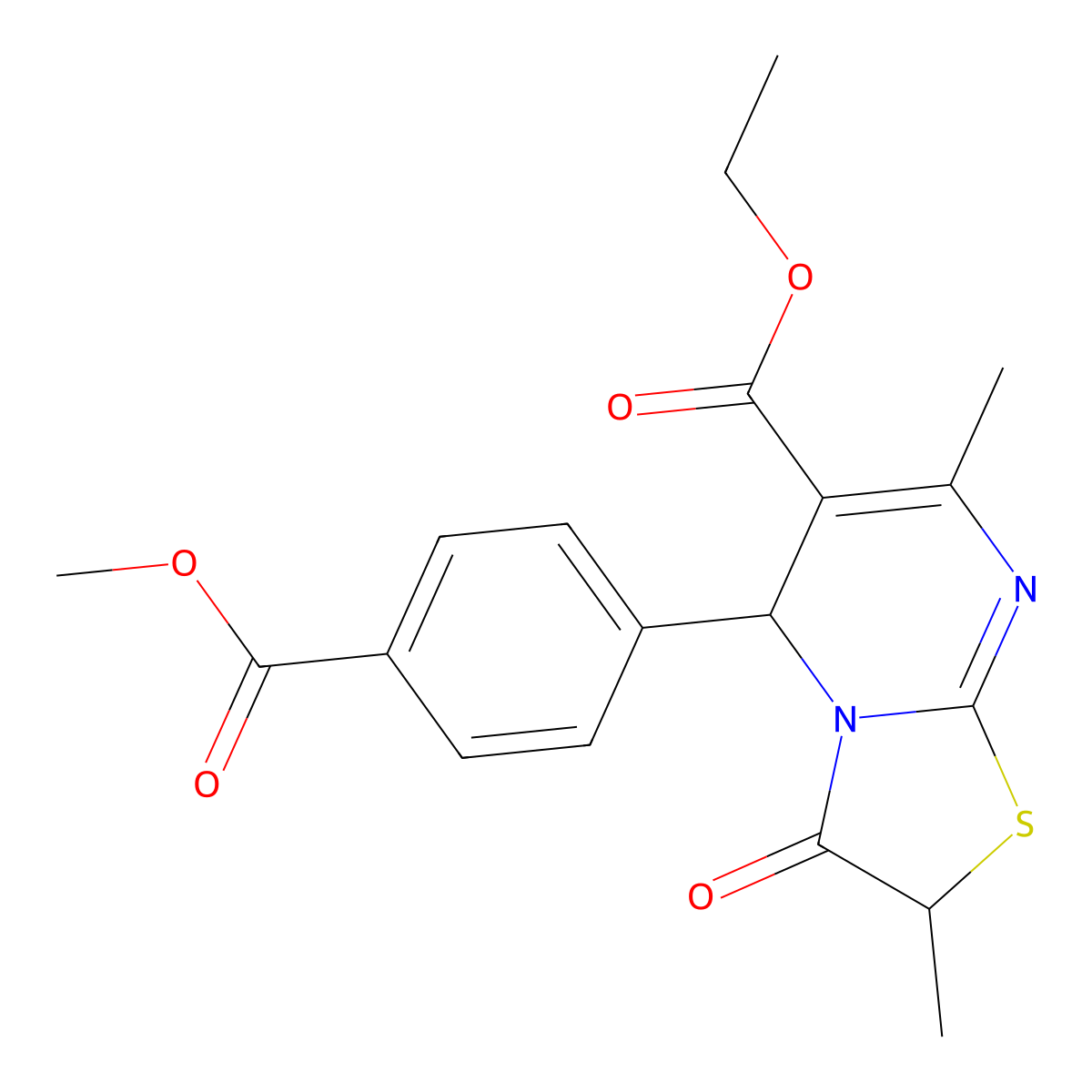 ethyl 5-[4-(methoxycarbonyl)phenyl]-2,7-dimethyl-3-oxo-2,3-dihydro-5H-[1,3]thiazolo[3,2-a]pyrimidine-6-carboxylate molecular structure, CAS 836649-70-8