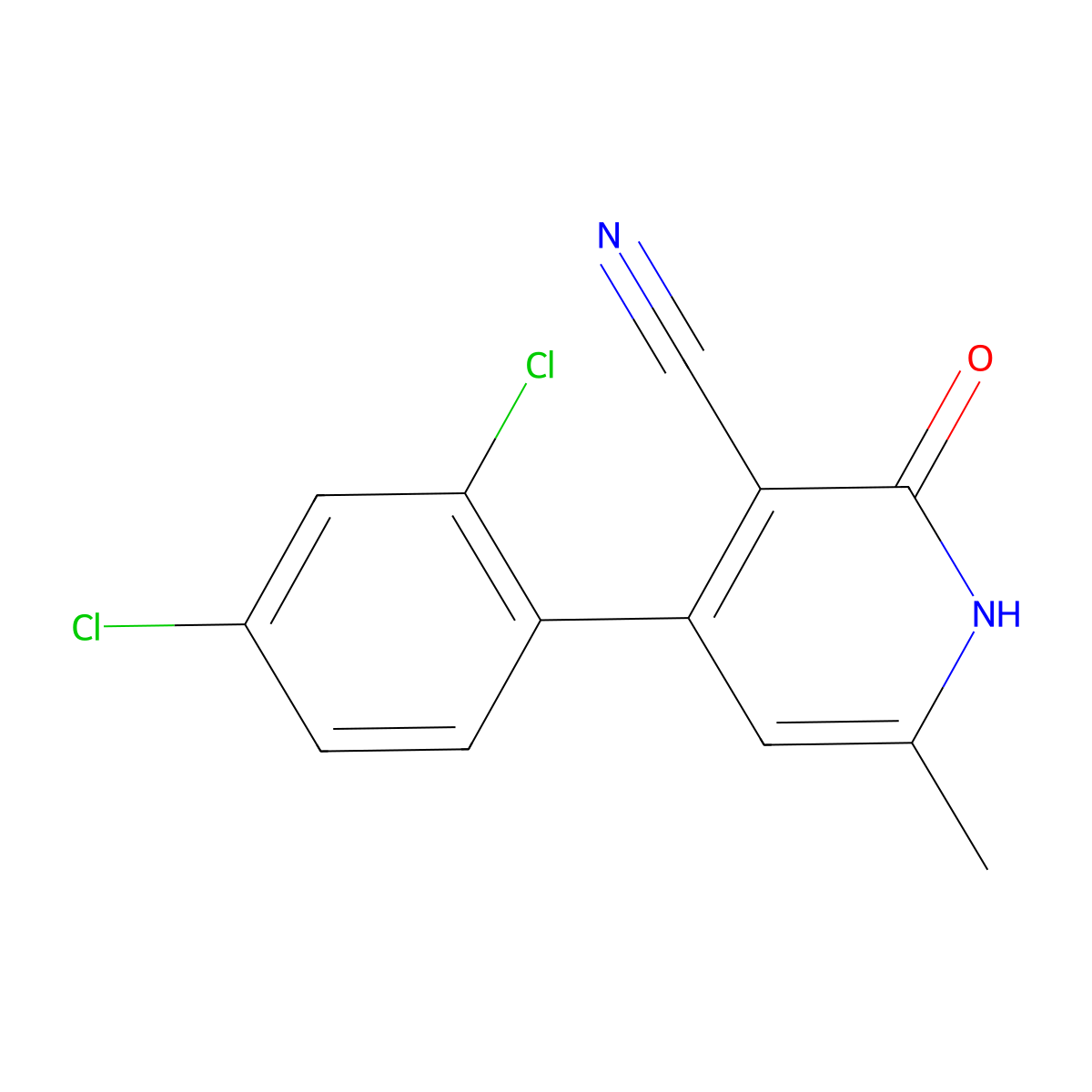 4-(2,4-dichlorophenyl)-6-methyl-2-oxo-1H-pyridine-3-carbonitrile molecular structure, CAS 836649-75-3