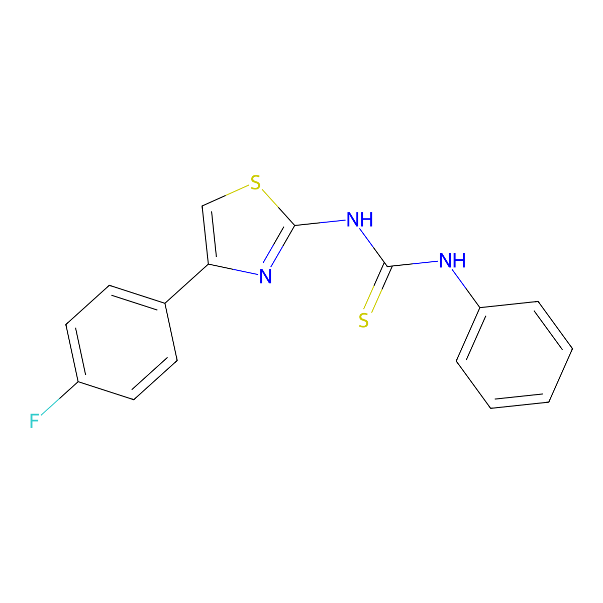 1-[4-(4-Fluorophenyl)-1,3-thiazol-2-yl]-3-phenylthiourea molecular structure, CAS 836651-76-4