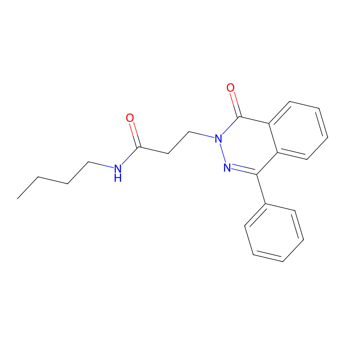 N-butyl-3-(1-oxo-4-phenylphthalazin-2(1H)-yl)propanamide molecular structure, CAS 836651-85-5