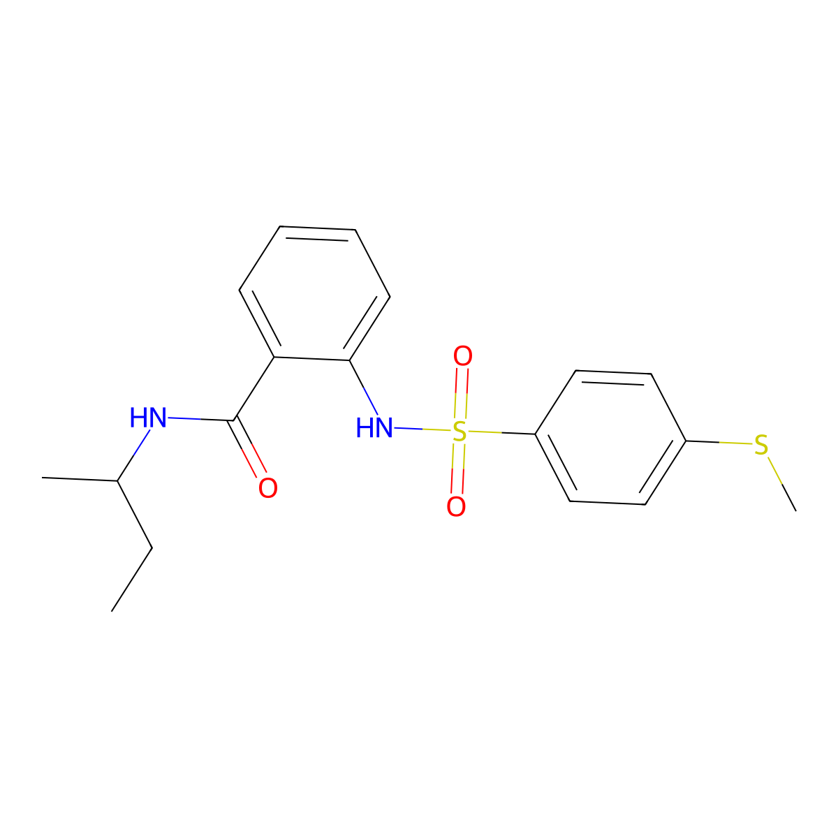 N-butan-2-yl-2-[(4-methylsulfanylphenyl)sulfonylamino]benzamide molecular structure, CAS 836662-09-0