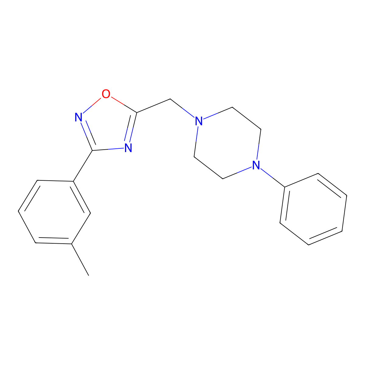 1-{[3-(3-Methylphenyl)-1,2,4-oxadiazol-5-yl]methyl}-4-phenylpiperazine molecular structure, CAS 836662-16-9