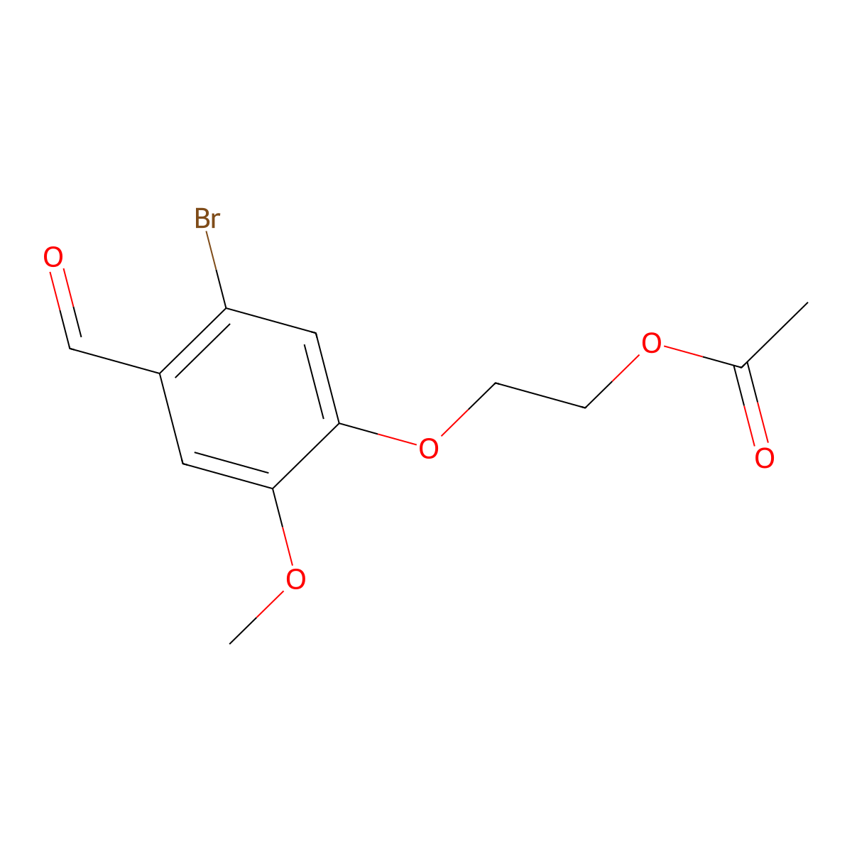 2-(5-Bromo-4-formyl-2-methoxyphenoxy)ethyl acetate molecular structure, CAS 836662-18-1