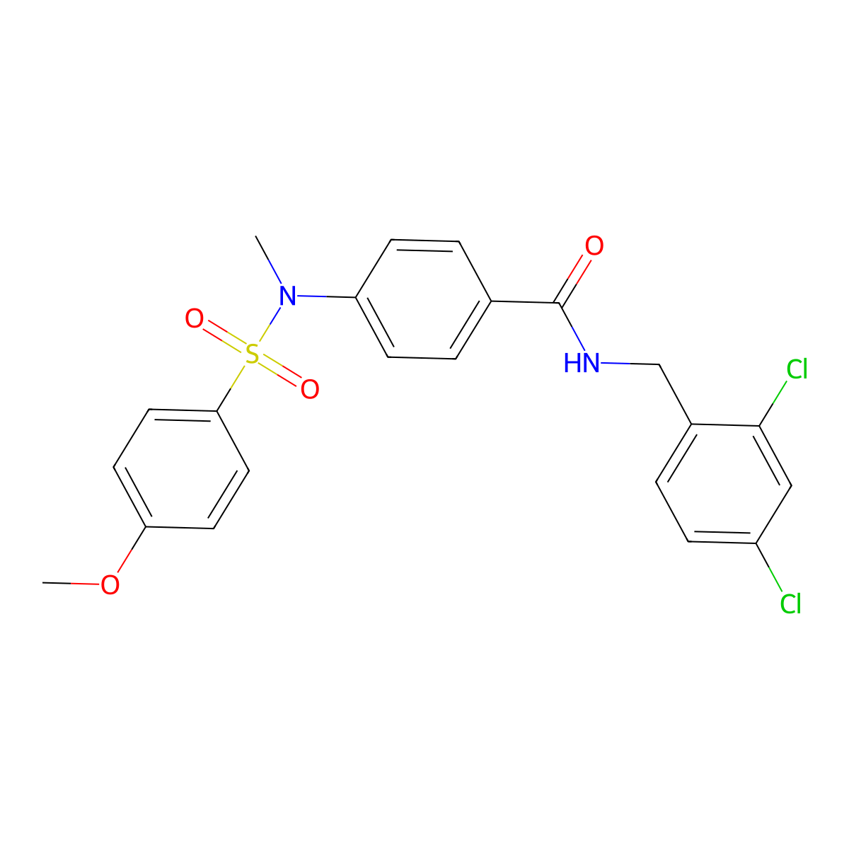 N-[(2,4-dichlorophenyl)methyl]-4-[(4-methoxyphenyl)sulfonyl-methylamino]benzamide molecular structure, CAS 836662-35-2
