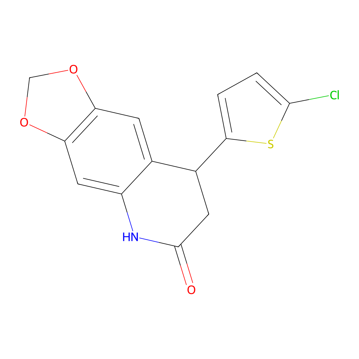 8-(5-chlorothiophen-2-yl)-7,8-dihydro[1,3]dioxolo[4,5-g]quinolin-6(5H)-one molecular structure, CAS 836662-43-2