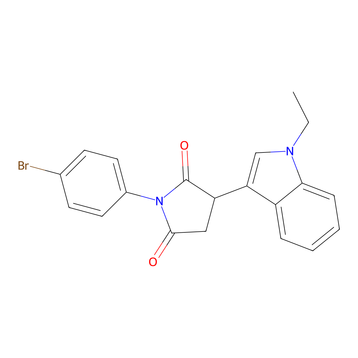 1-(4-bromophenyl)-3-(1-ethyl-1H-indol-3-yl)pyrrolidine-2,5-dione molecular structure, CAS 836662-44-3