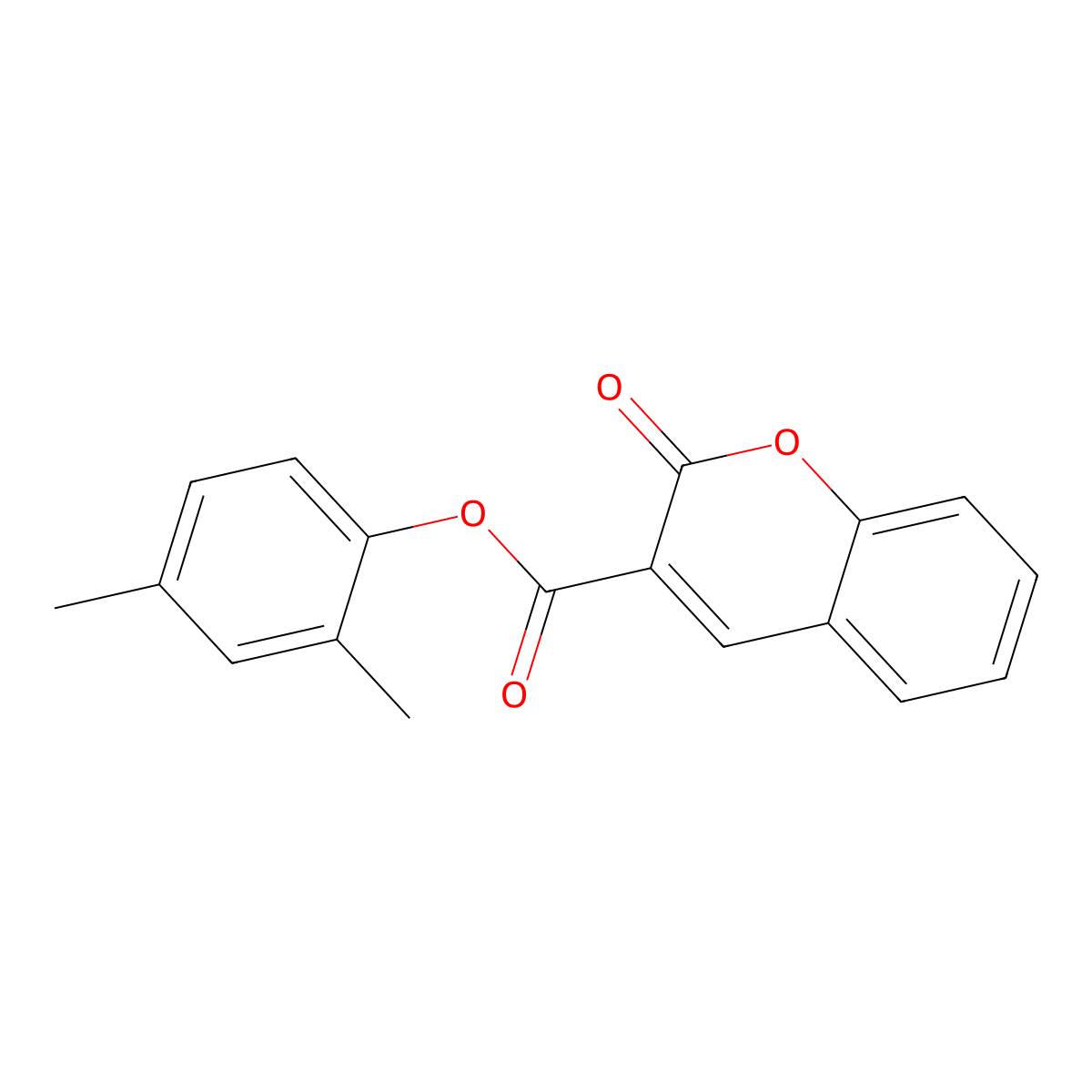 2,4-dimethylphenyl 2-oxo-2H-chromene-3-carboxylate molecular structure, CAS 836662-51-2