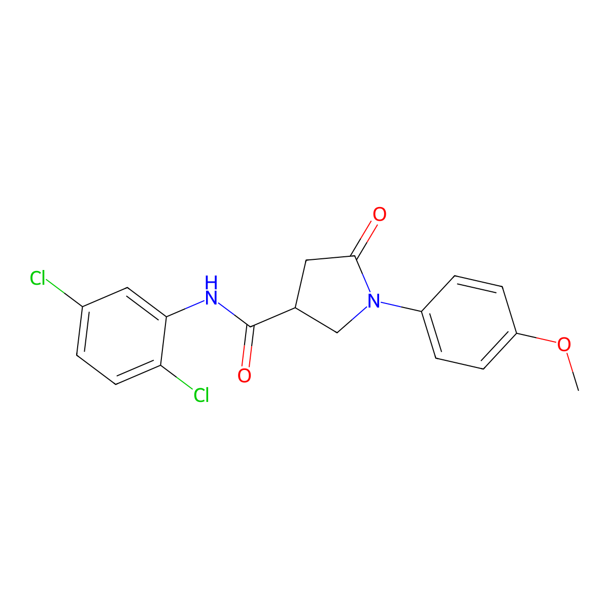 N-(2,5-dichlorophenyl)-1-(4-methoxyphenyl)-5-oxopyrrolidine-3-carboxamide molecular structure, CAS 836662-71-6