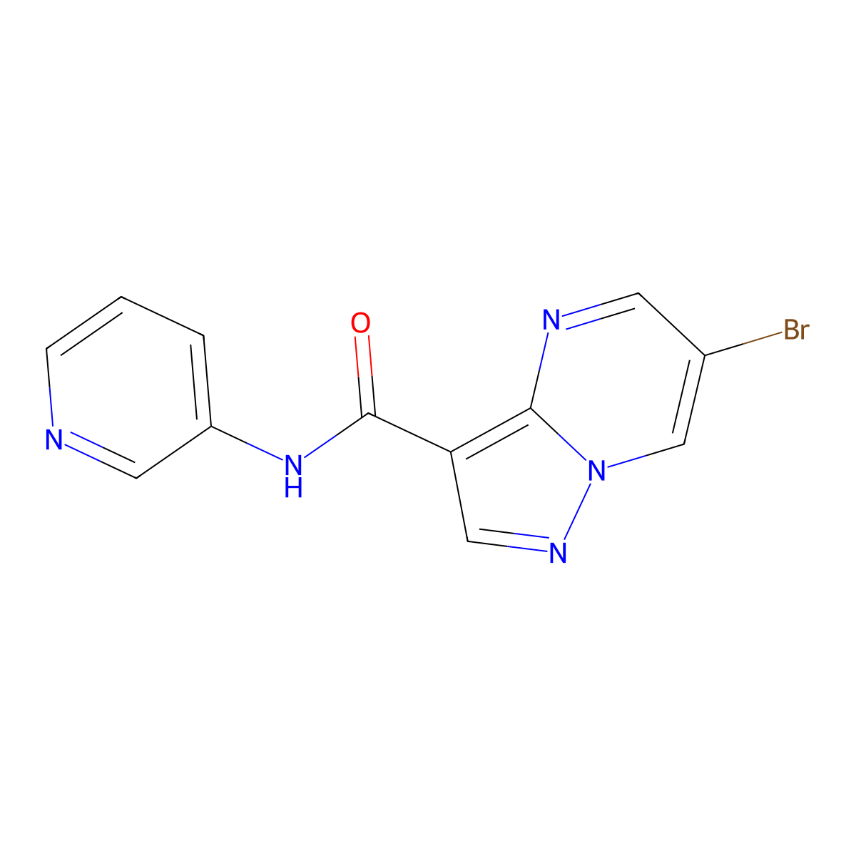 6-bromo-N-pyridin-3-ylpyrazolo[1,5-a]pyrimidine-3-carboxamide molecular structure, CAS 836662-73-8