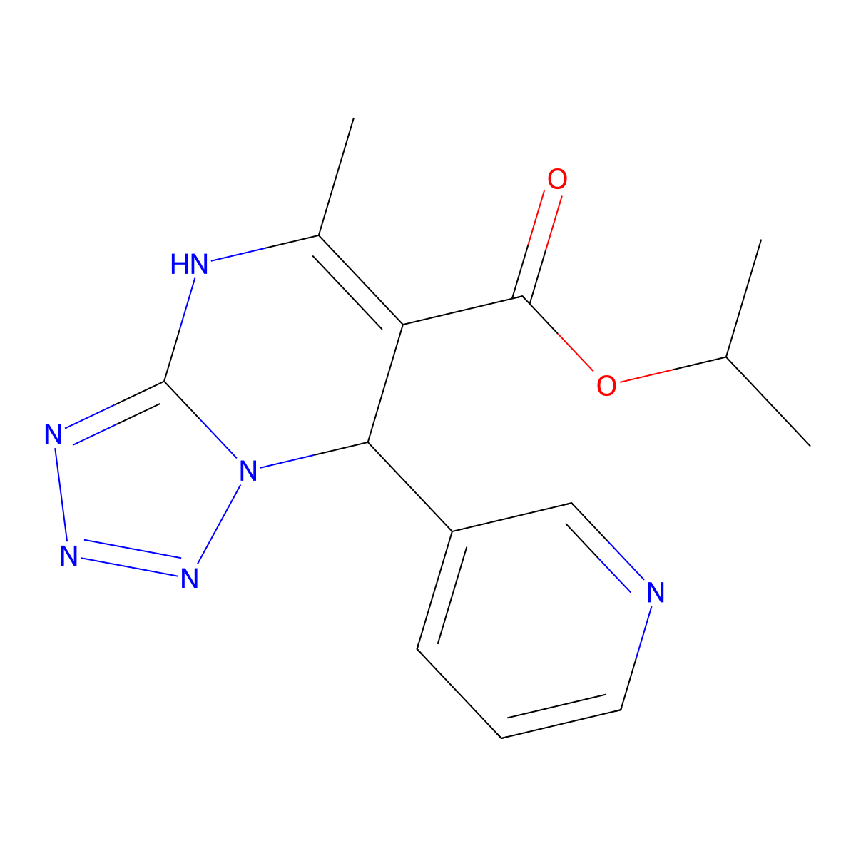 Isopropyl 5-methyl-7-(3-pyridinyl)-4,7-dihydrotetraazolo[1,5-a]pyrimidine-6-carboxylate molecular structure, CAS 836662-78-3