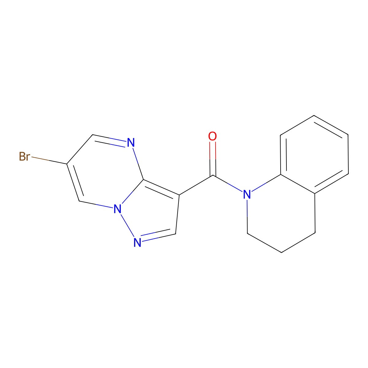 (6-bromopyrazolo[1,5-a]pyrimidin-3-yl)-(3,4-dihydro-2H-quinolin-1-yl)methanone molecular structure, CAS 836662-80-7
