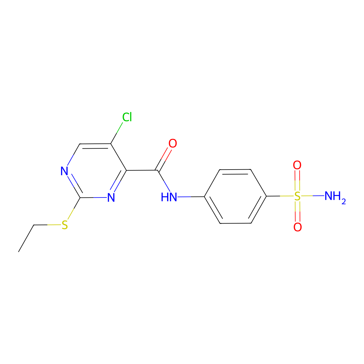 5-chloro-2-ethylsulfanyl-N-(4-sulfamoylphenyl)pyrimidine-4-carboxamide molecular structure, CAS 836662-83-0