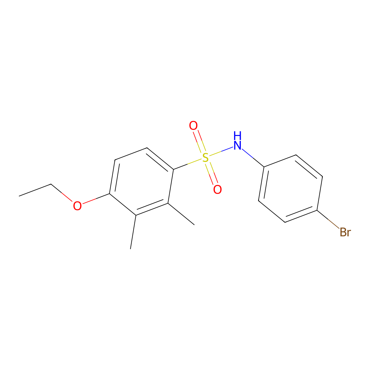 N-(4-bromophenyl)-4-ethoxy-2,3-dimethylbenzene-1-sulfonamide molecular structure, CAS 836662-96-5