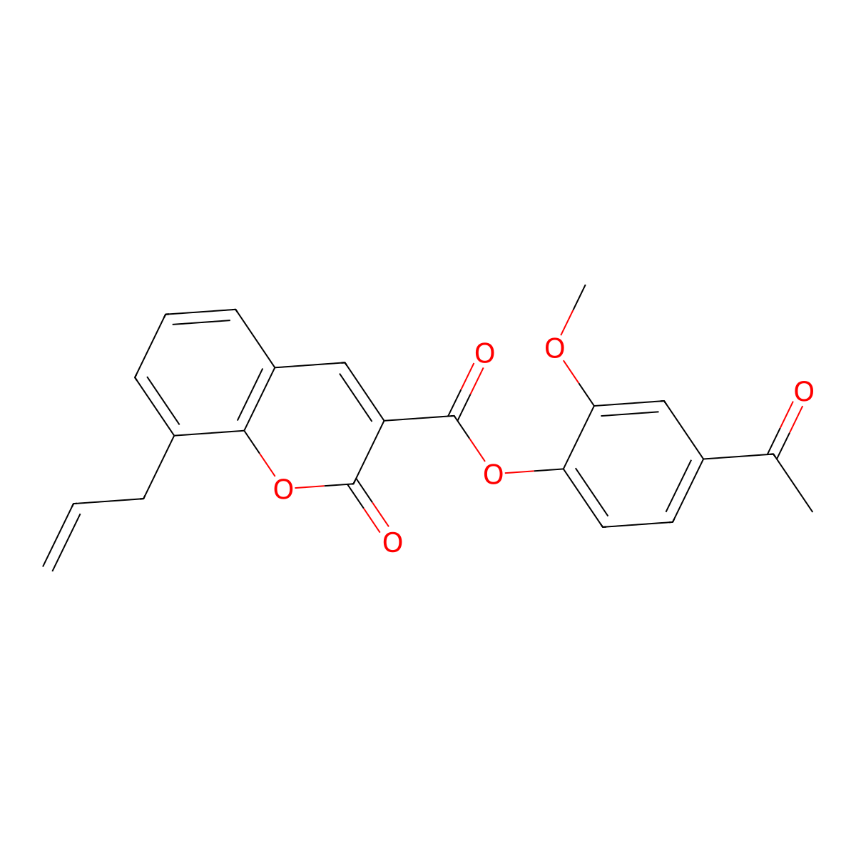 4-acetyl-2-methoxyphenyl 8-allyl-2-oxo-2H-chromene-3-carboxylate molecular structure, CAS 836663-13-9