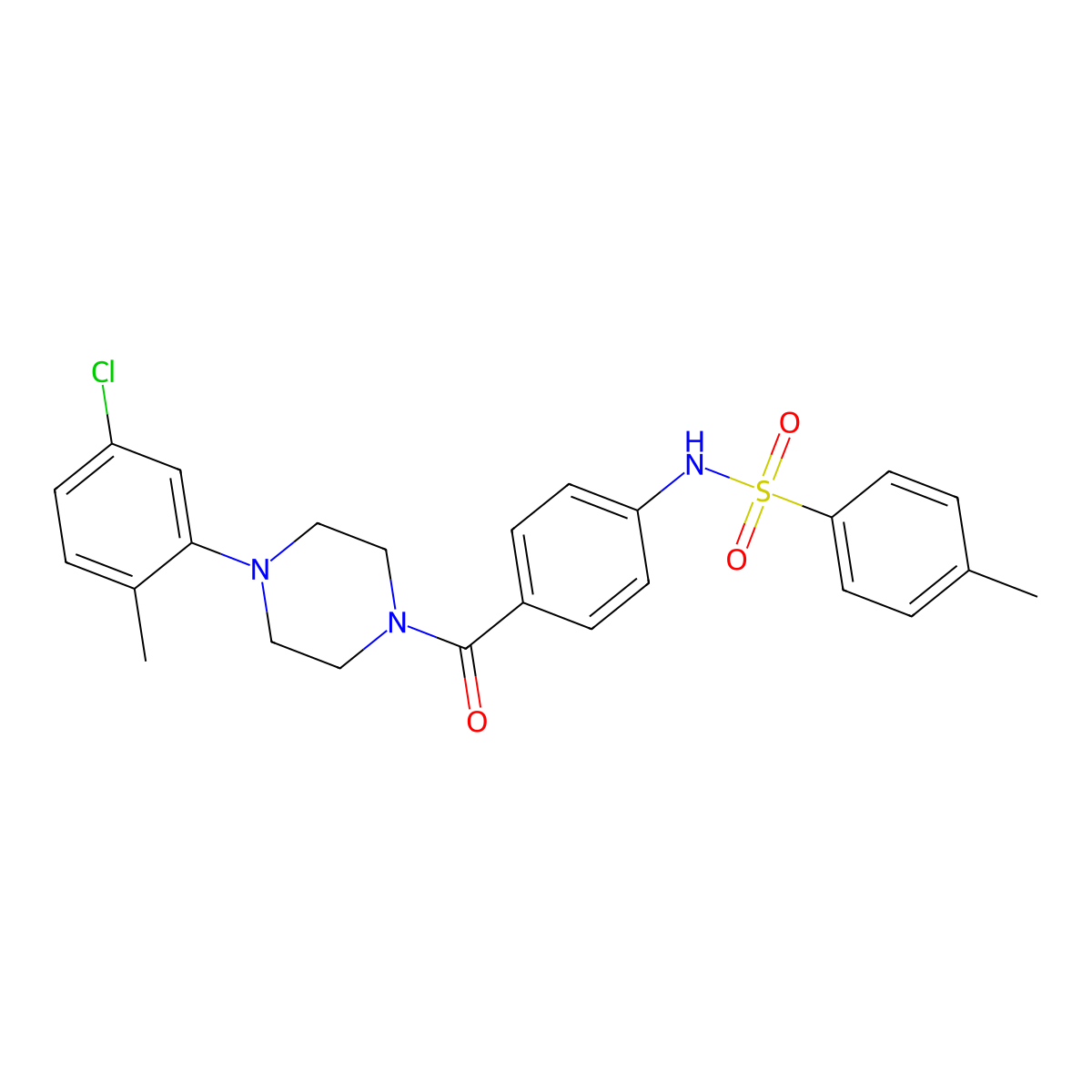 N-[4-[4-(5-chloro-2-methylphenyl)piperazine-1-carbonyl]phenyl]-4-methylbenzenesulfonamide molecular structure, CAS 836663-15-1