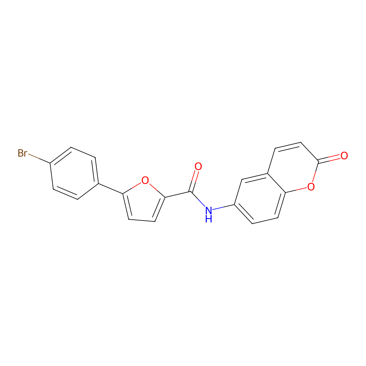 5-(4-bromophenyl)-N-(2-oxo-2H-chromen-6-yl)furan-2-carboxamide molecular structure, CAS 836663-17-3