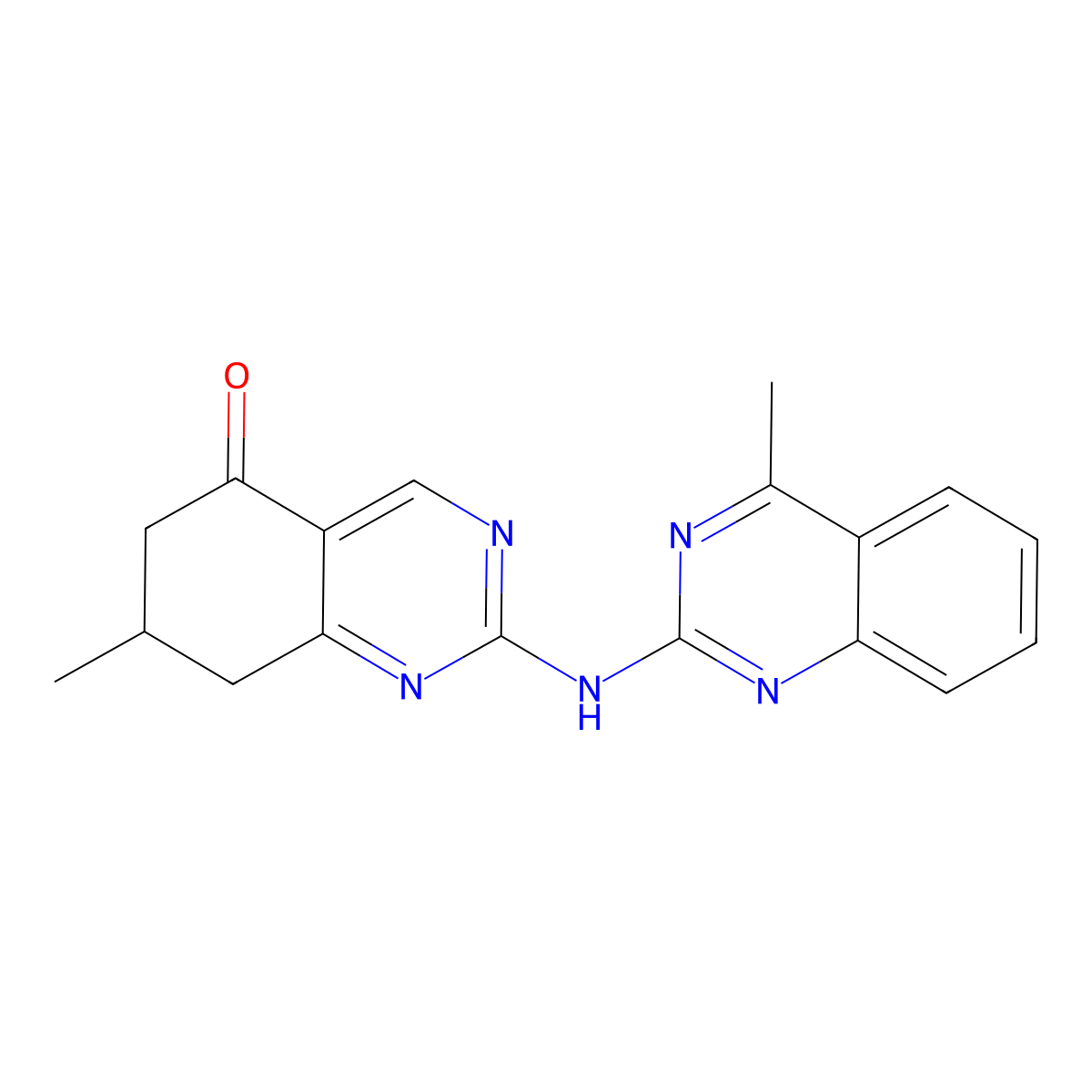 7-methyl-2-[(4-methyl-2-quinazolinyl)amino]-7,8-dihydro-5(6H)-quinazolinone molecular structure, CAS 836663-18-4