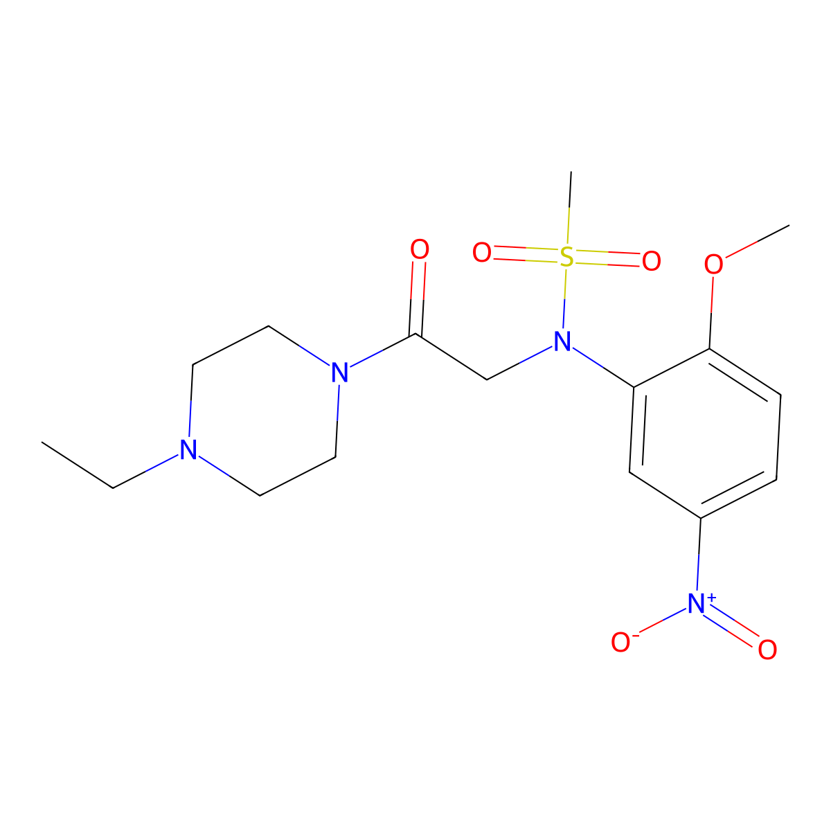 N-[2-(4-ethylpiperazin-1-yl)-2-oxoethyl]-N-(2-methoxy-5-nitrophenyl)methanesulfonamide molecular structure, CAS 836663-46-8