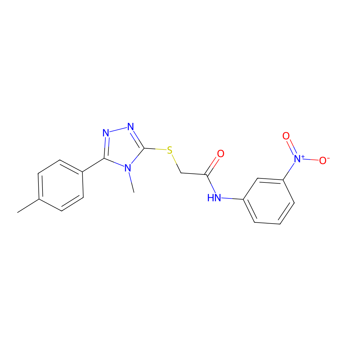 2-[[4-methyl-5-(4-methylphenyl)-1,2,4-triazol-3-yl]sulfanyl]-N-(3-nitrophenyl)acetamide molecular structure, CAS 836663-48-0