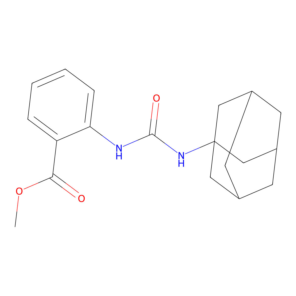 Methyl 2-(1-adamantylcarbamoylamino)benzoate molecular structure, CAS 836663-52-6