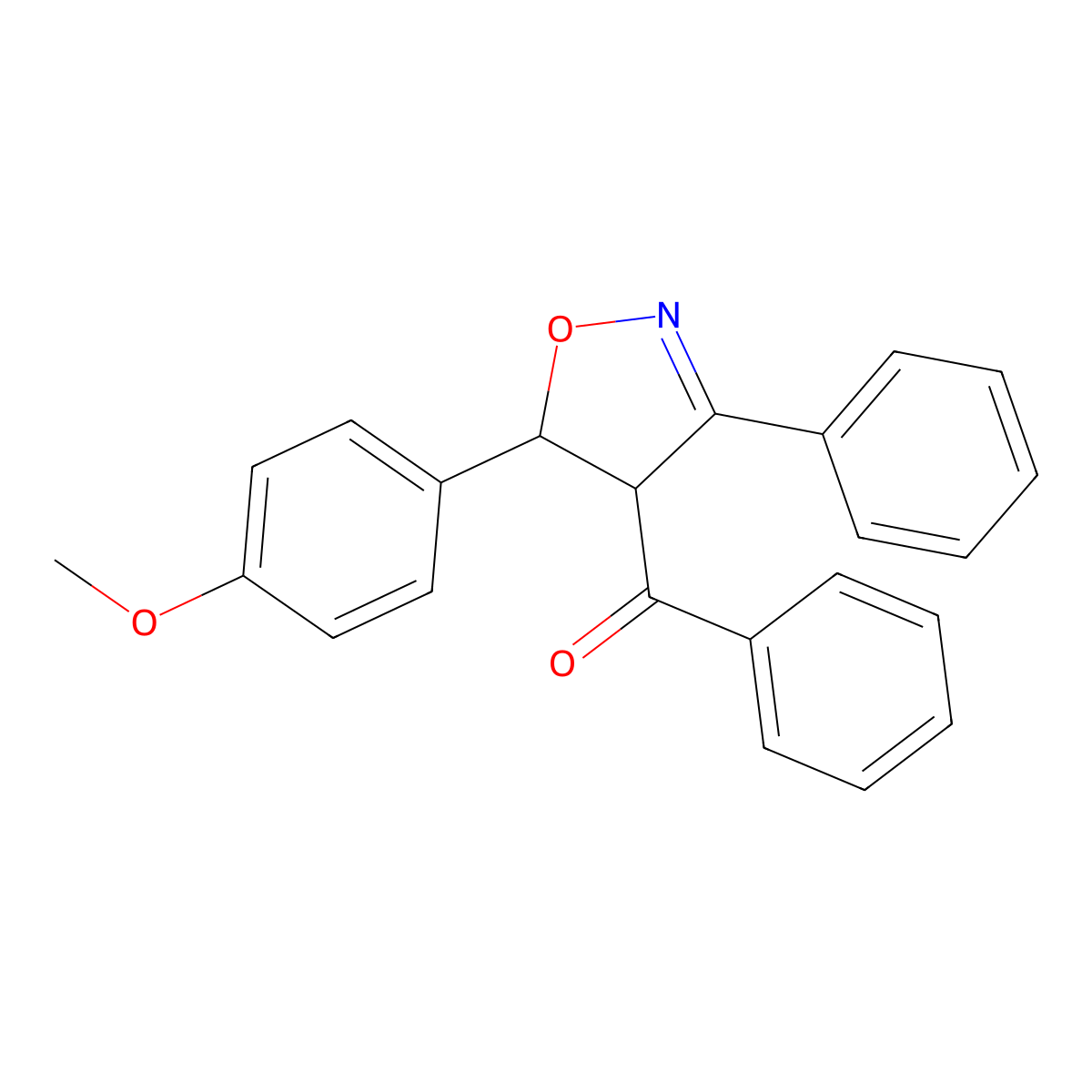 [5-(4-Methoxyphenyl)-3-phenyl-4,5-dihydro-1,2-oxazol-4-yl]-phenylmethanone molecular structure, CAS 836663-61-7