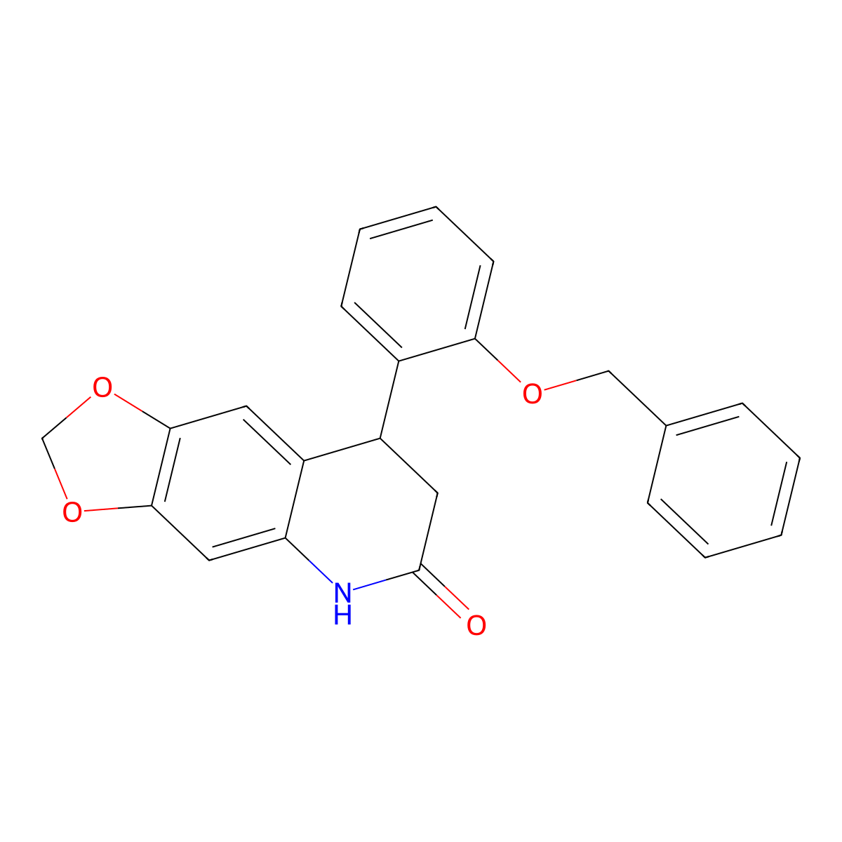 8-(2-phenylmethoxyphenyl)-7,8-dihydro-5H-[1,3]dioxolo[4,5-g]quinolin-6-one molecular structure, CAS 836663-65-1