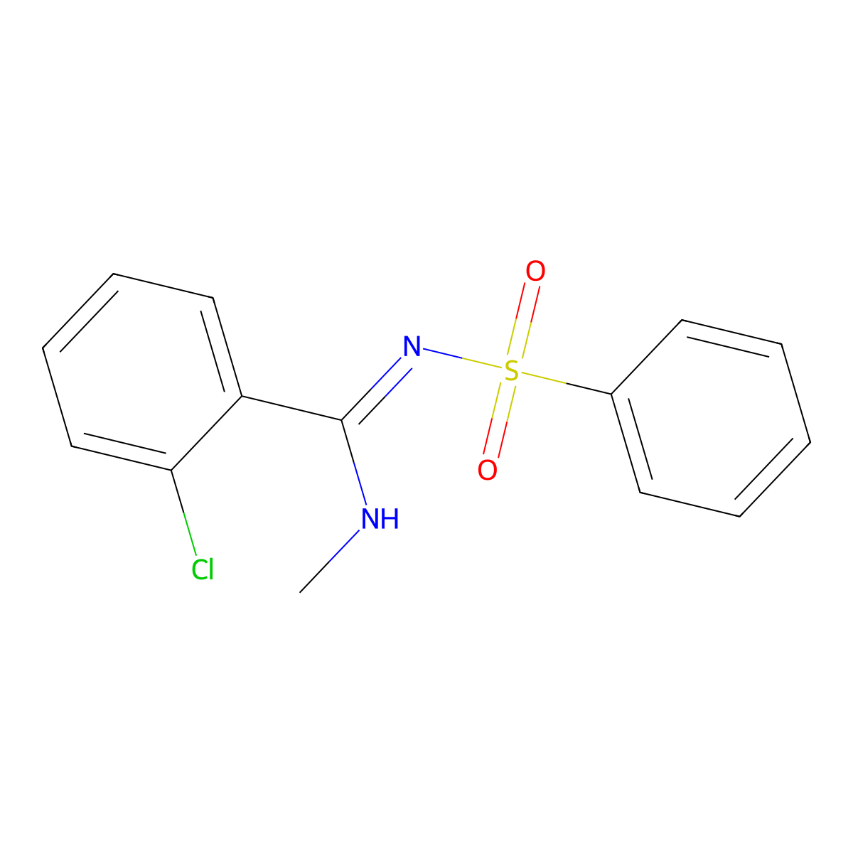 (Z)-2-chloro-N-methyl-N'-(phenylsulfonyl)benzimidamide molecular structure, CAS 836663-73-1