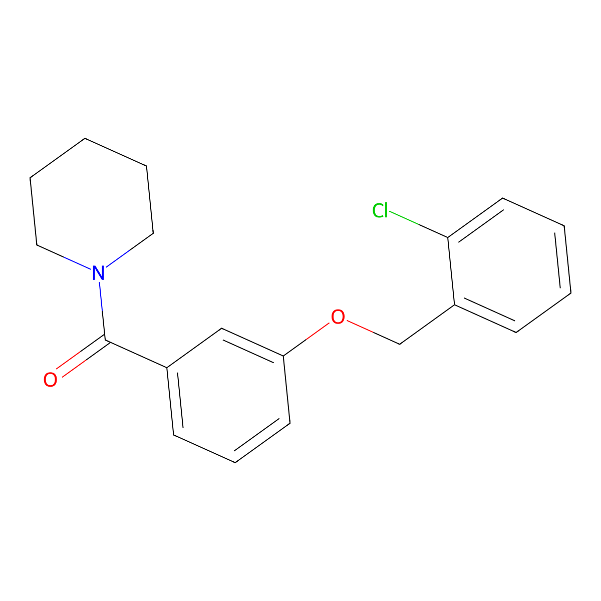 [3-[(2-Chlorophenyl)methoxy]phenyl]-1-piperidinylmethanone molecular structure, CAS 836663-74-2