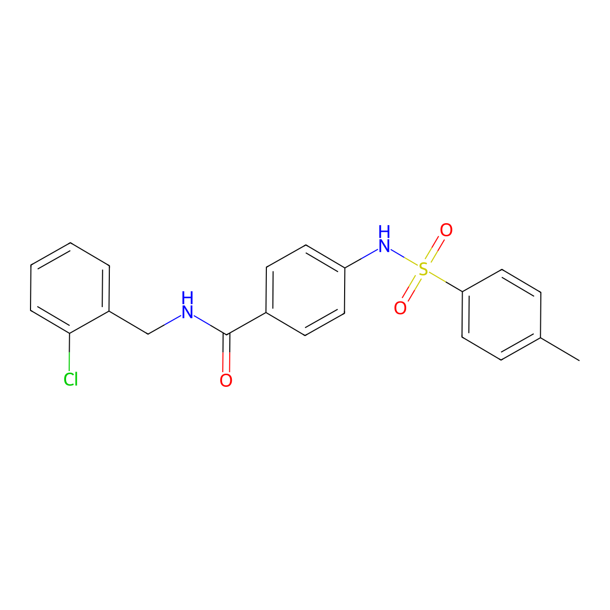 N-[(2-chlorophenyl)methyl]-4-[(4-methylphenyl)sulfonylamino]benzamide molecular structure, CAS 836664-08-5