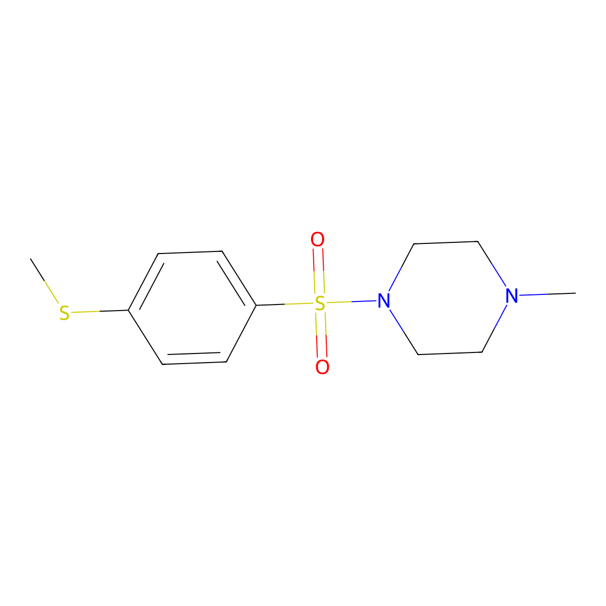 1-Methyl-4-(4-methylsulfanylphenyl)sulfonylpiperazine molecular structure, CAS 836664-20-1
