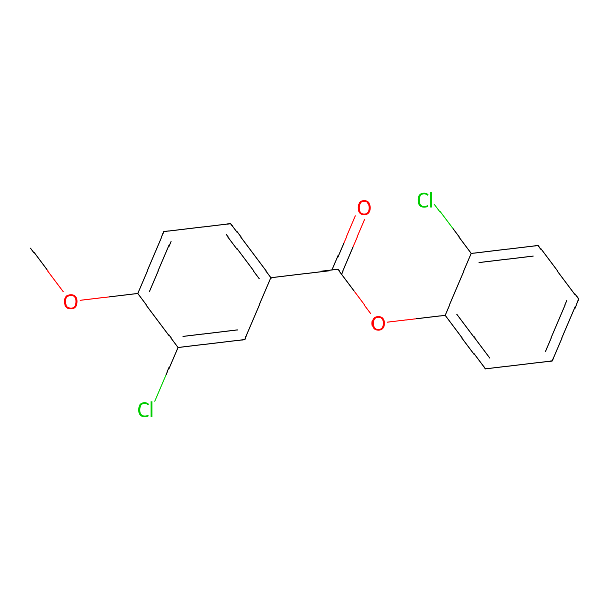 2-Chlorophenyl 3-chloro-4-methoxybenzoate molecular structure, CAS 836664-33-6