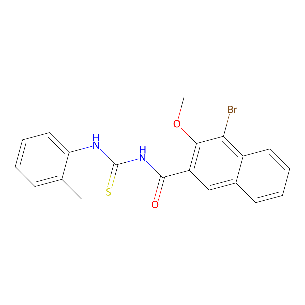 4-bromo-3-methoxy-N-[(2-methylphenyl)carbamothioyl]naphthalene-2-carboxamide molecular structure, CAS 836664-39-2